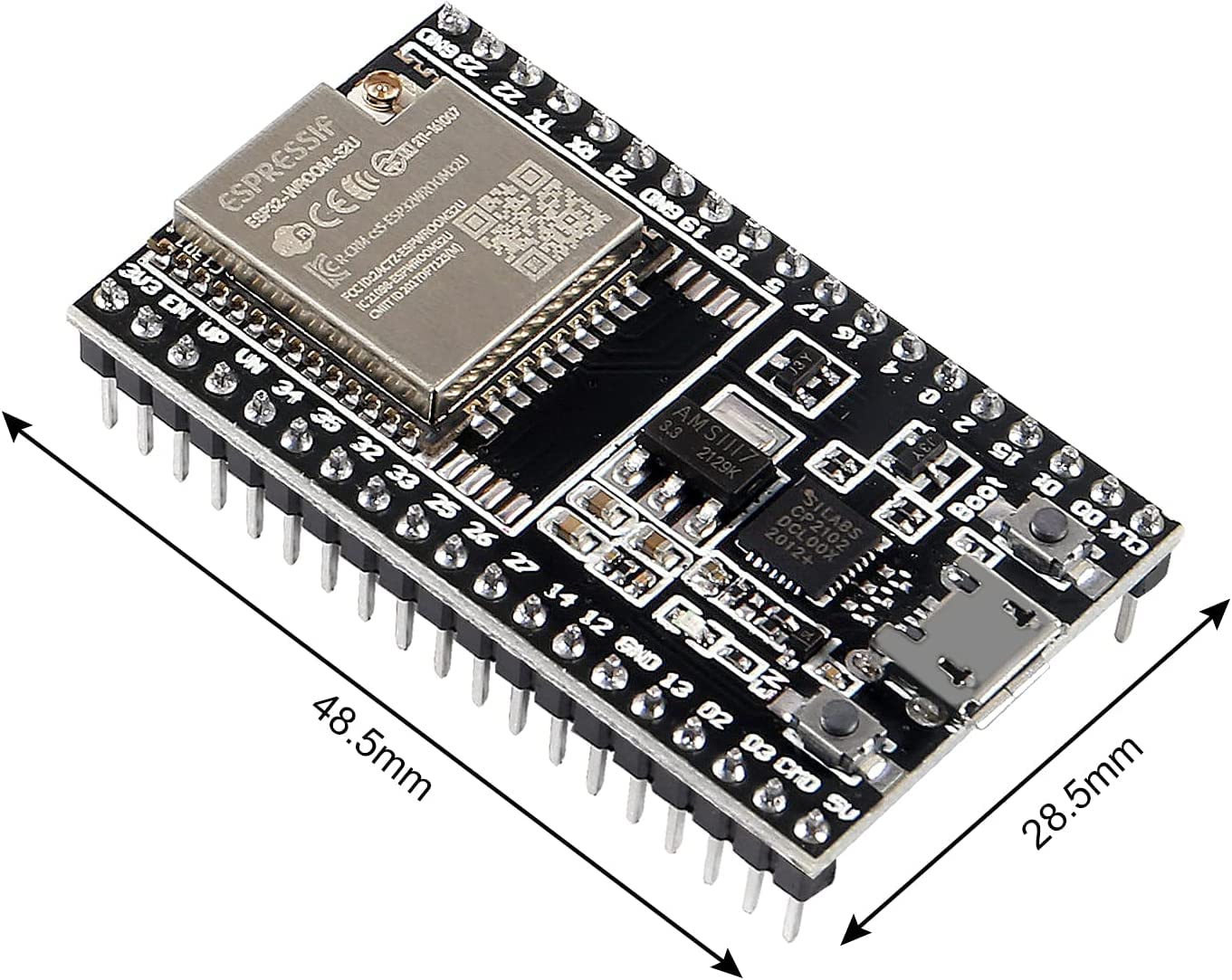 ESP32-DevKitC Scheda core Scheda di Sviluppo ESP32 ESP32-WROOM-32U Set per Arduino con Antenna & Cavo
