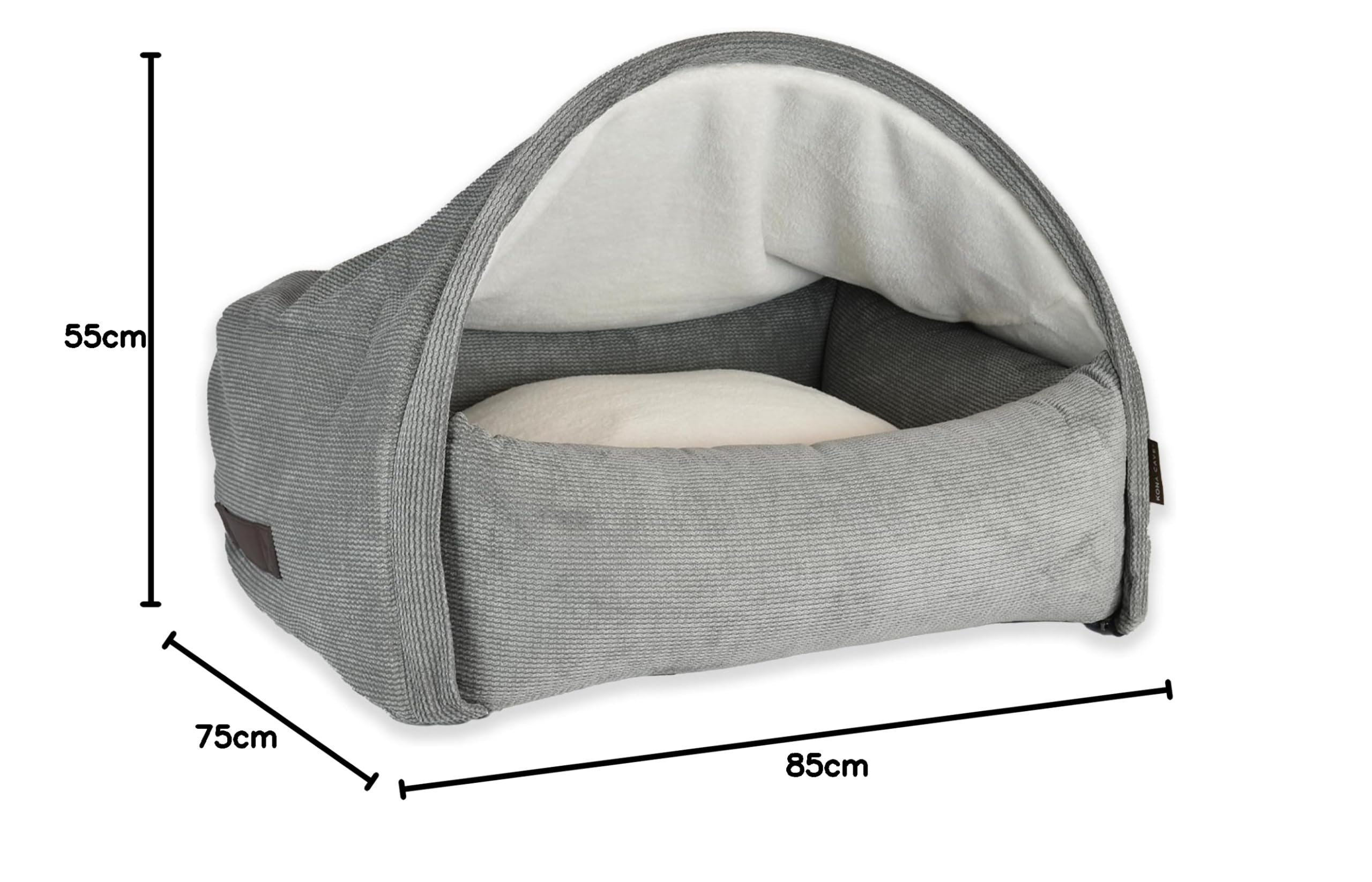Cueva para perros y gatos, antiansiedad, diseño de cama cueva patentada, funda extraíble 2 en 1, lavable a máquina, fabricada en Europa, M – Gris