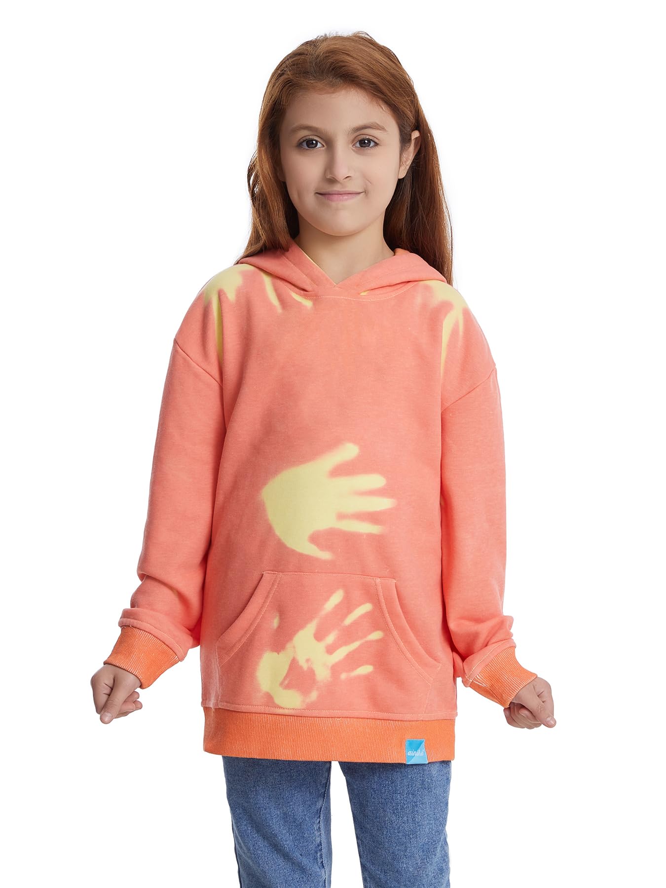 Unisex Children Color Changing Casual Hoodie Heat Reactive Boys and Girls Fashion Sweatshirt