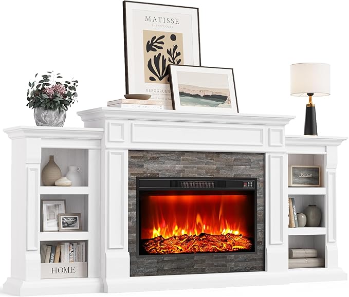Chimenea Eléctrica Naice 80" con Repisa, para TV hasta 90" miniatura 4