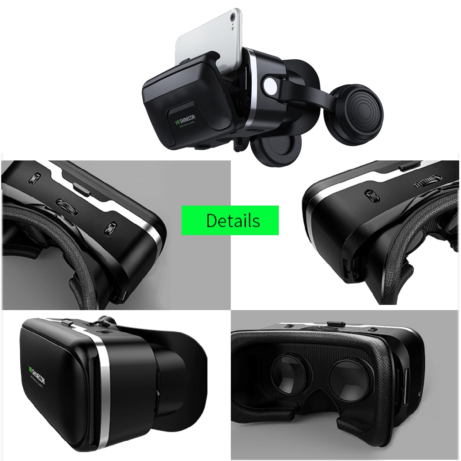 Casco VR con controlador Compatible para iPhone y Android, Actualización de Gafas VR con Casco, visor de realidad virtual 3D, Soporte para Smartphones de 4,7 a 6,0 Pulgadas