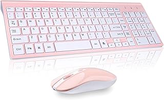 Wireless Keyboard Mouse Combo, cimetech Compact Full Size Wireless Keyboard and Mouse Set 2.4G Ultra-Thin Sleek Design for Windows, Computer, Desktop, PC, Notebook, Laptop