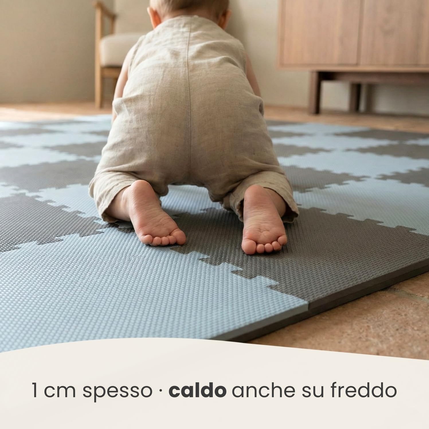 LittleTom 18 Pezzi Tappeto Puzzle per Bambini - Certificato TÜV - Piastrelle EVA con Bordi 30x30 cm - Pavimento Morbido e Antiscivolo - Superficie Puzzle Protettiva per la Cameretta e Gioco a Terra