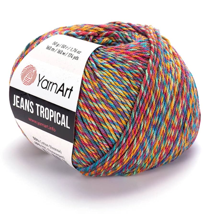 Amazon.com: YarnArt Jeans Tropical Sport Yarn – 55% Cotton