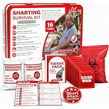 Hawkrown Sharting Survival Kit, Funny Gag Gifts for Men, 40th 50th 60th Birthday Gifts for Men Dad Husband &amp; Boyfriend, Cool Stuff and Prank Kit,Includes Disposable Underpants, Wet Wipes, Reusable Tin