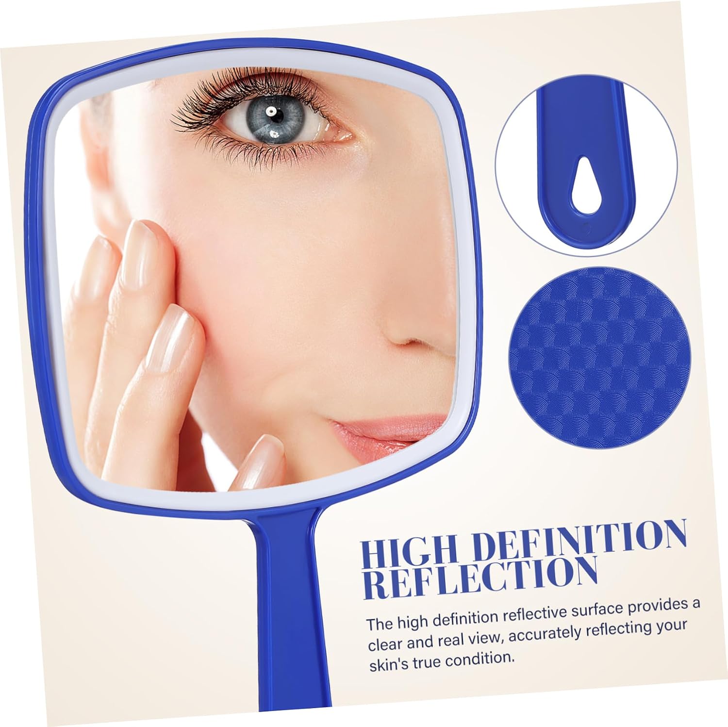 3pcs Handheld Makeup Mirror Personal Mirror with Large Surface Lightweight Sturdy Design for Women for Travel Skincare and Makeup Application image 3