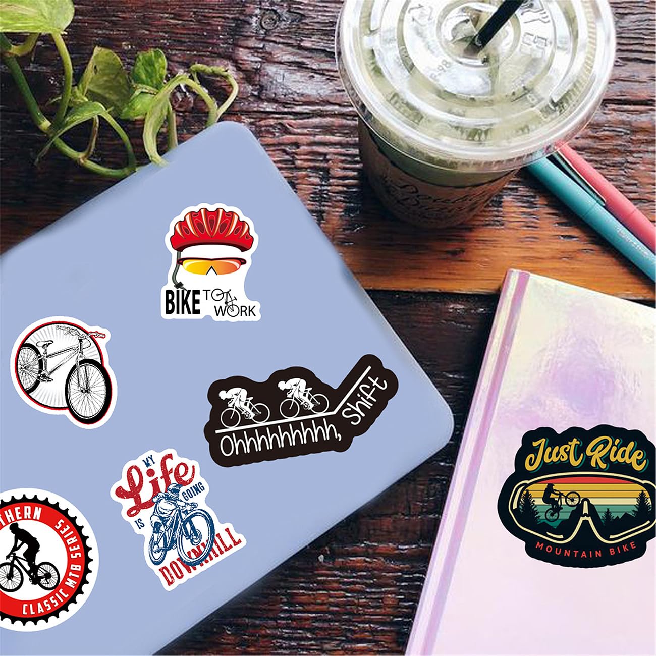 RGBEE Moto-Cross Aufkleber 50 Stück, Wasserfeste Vinyl Sticker Set für
