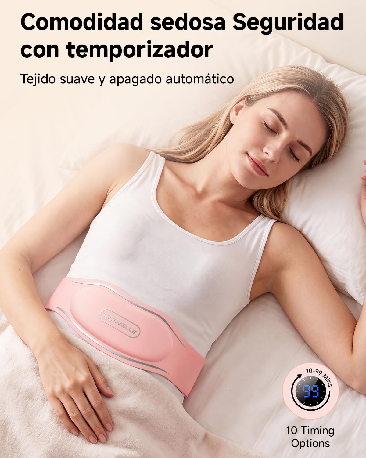 Almohadilla térmica portátil para calambres menstruales, almohadilla térmica eléctrica para espalda, inalámbrica para alivio de calambres menstruales, mujeres y niñas