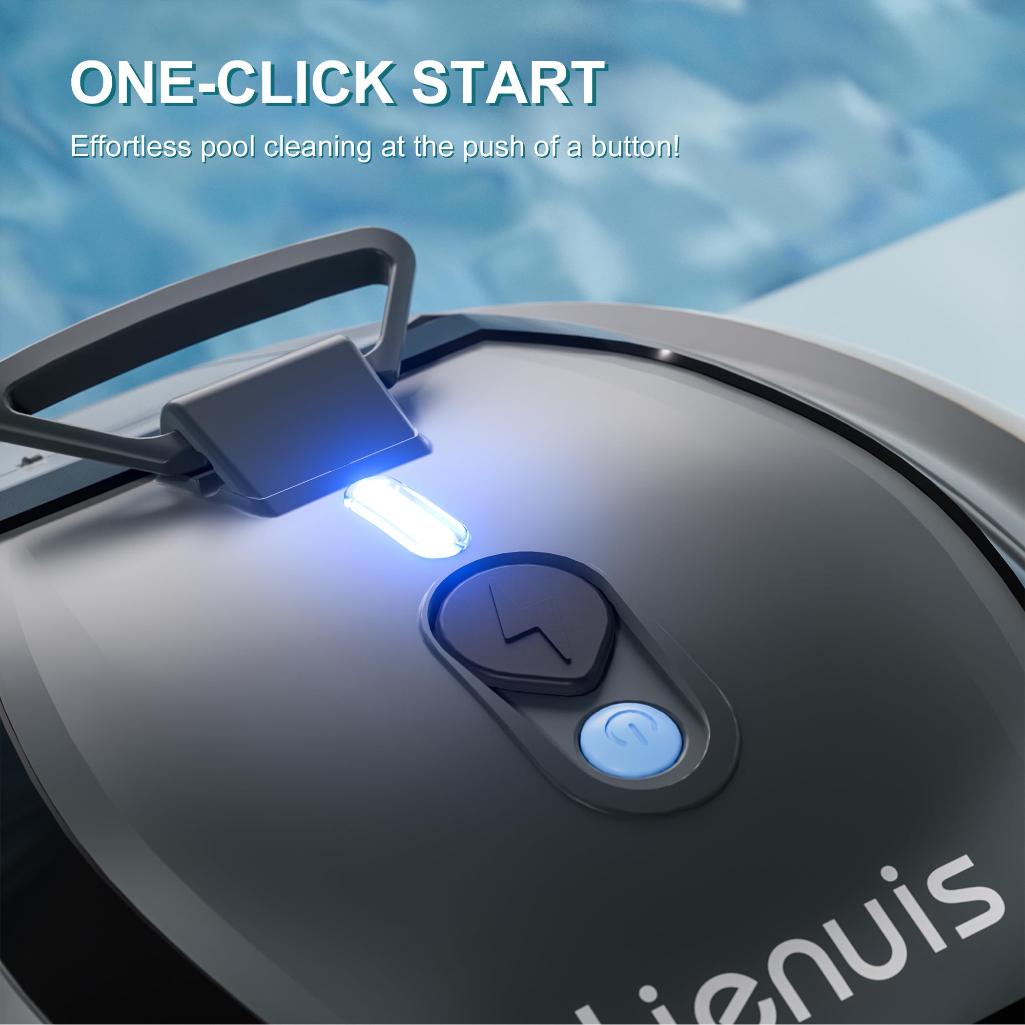 Robot nettoyeur de piscine sans fil avec batterie de 4400 mAh, aspirateur de piscine pour piscine hors sol avec aspiration puissante, technologie DirtLock, auto-stationnement, autonomie de 90 minutes
