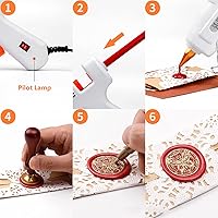 Vista 5 de Wasole 12 barras de cera de sellado de pistola de pegamento azul metálico, ideal para invitaciones de boda, tarjetas, sobres, envoltura de regalos