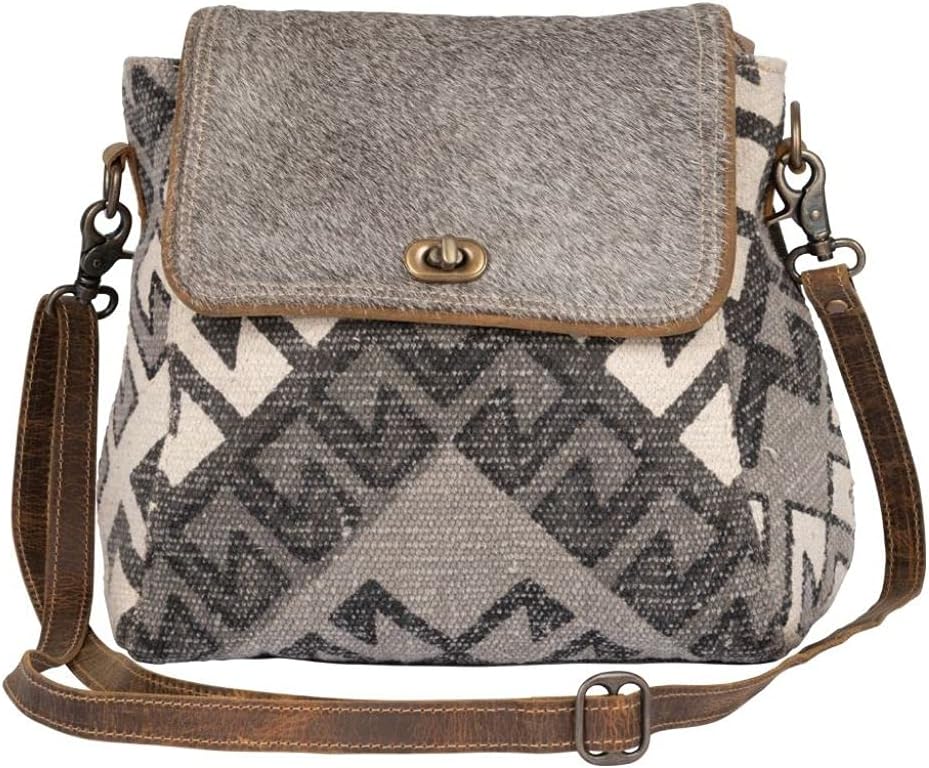 Myra Bag Aztec Purse for Women - Canvas Bag with Real Leather Detailing, Boho Handbags for Women, Cute Western Purse