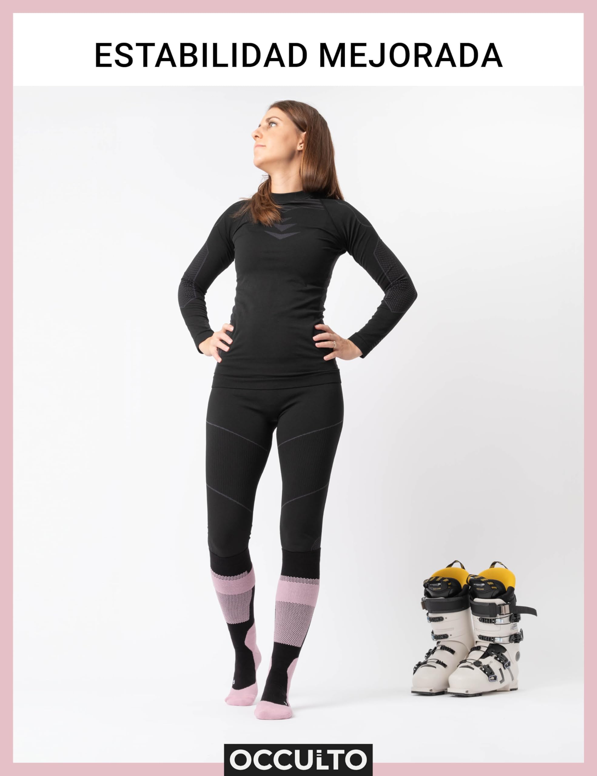 Occulto Calcetines de Esquí de Compresion para Mujer & Hombre 2 pares (modelo: Taylor)