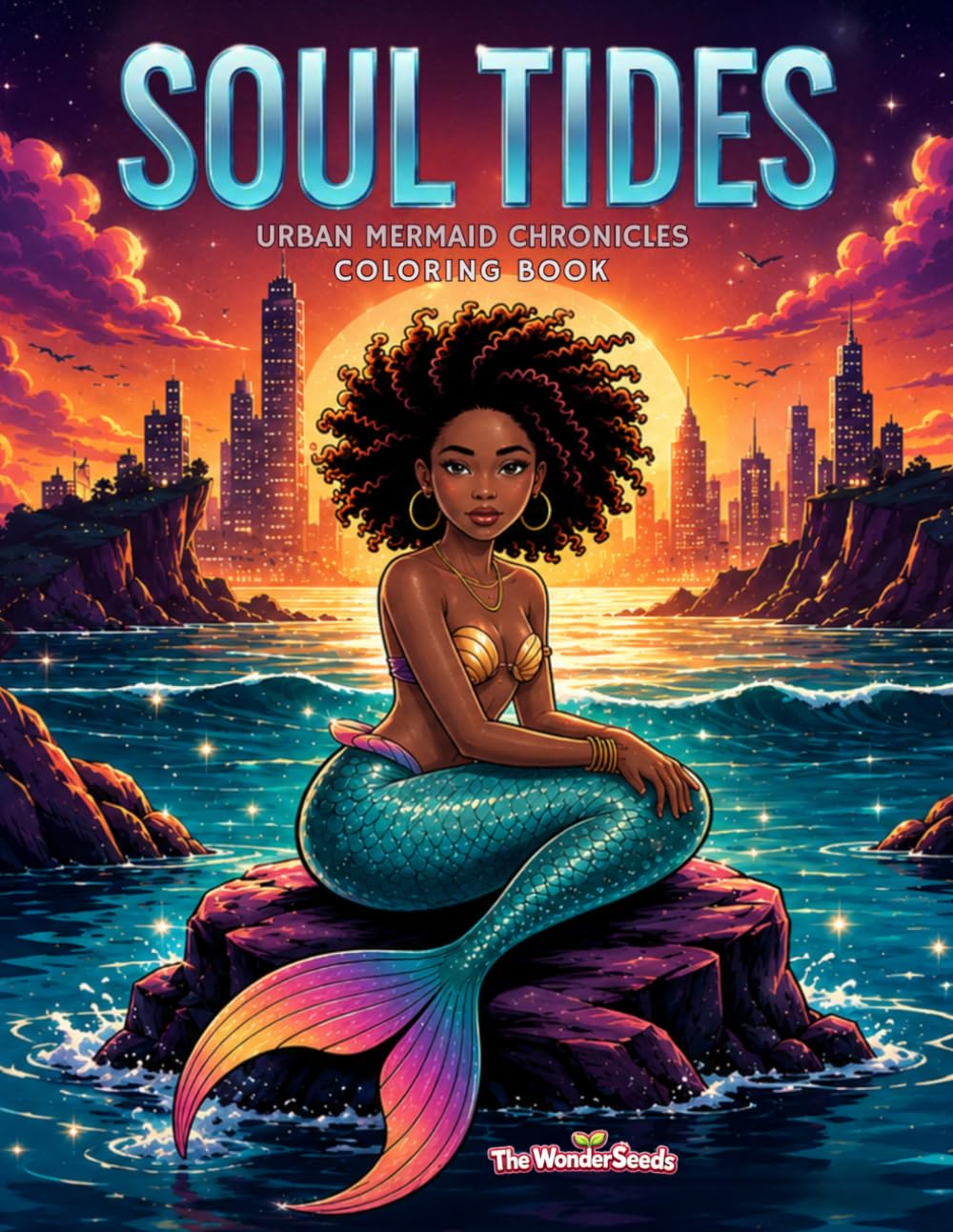 Soul Tides Urban Mermaid Chronicles: Coloring Book for Tweens