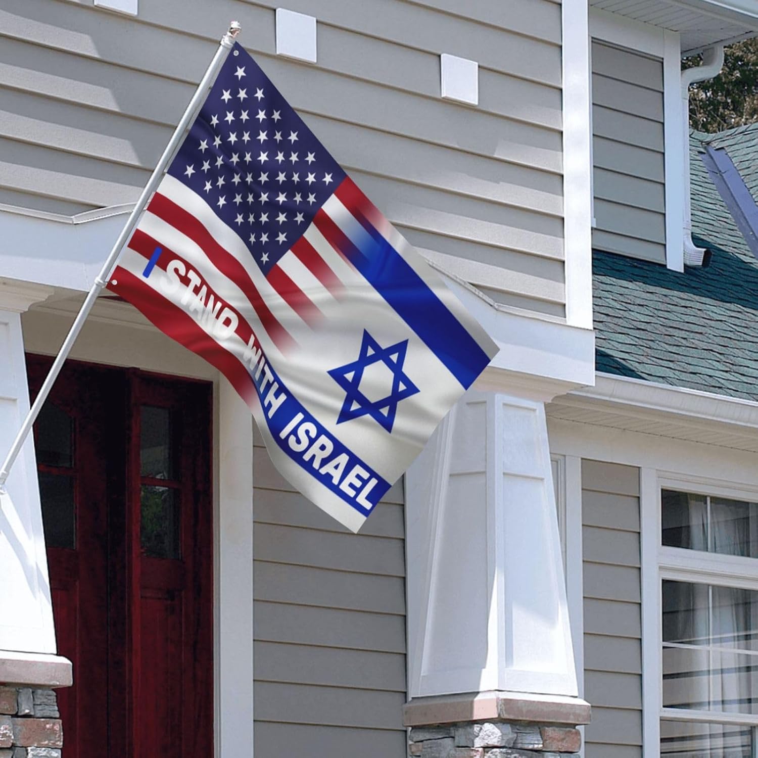 4x6 Flag Israel & USA Pray For Israel Banner Outdoor Flag