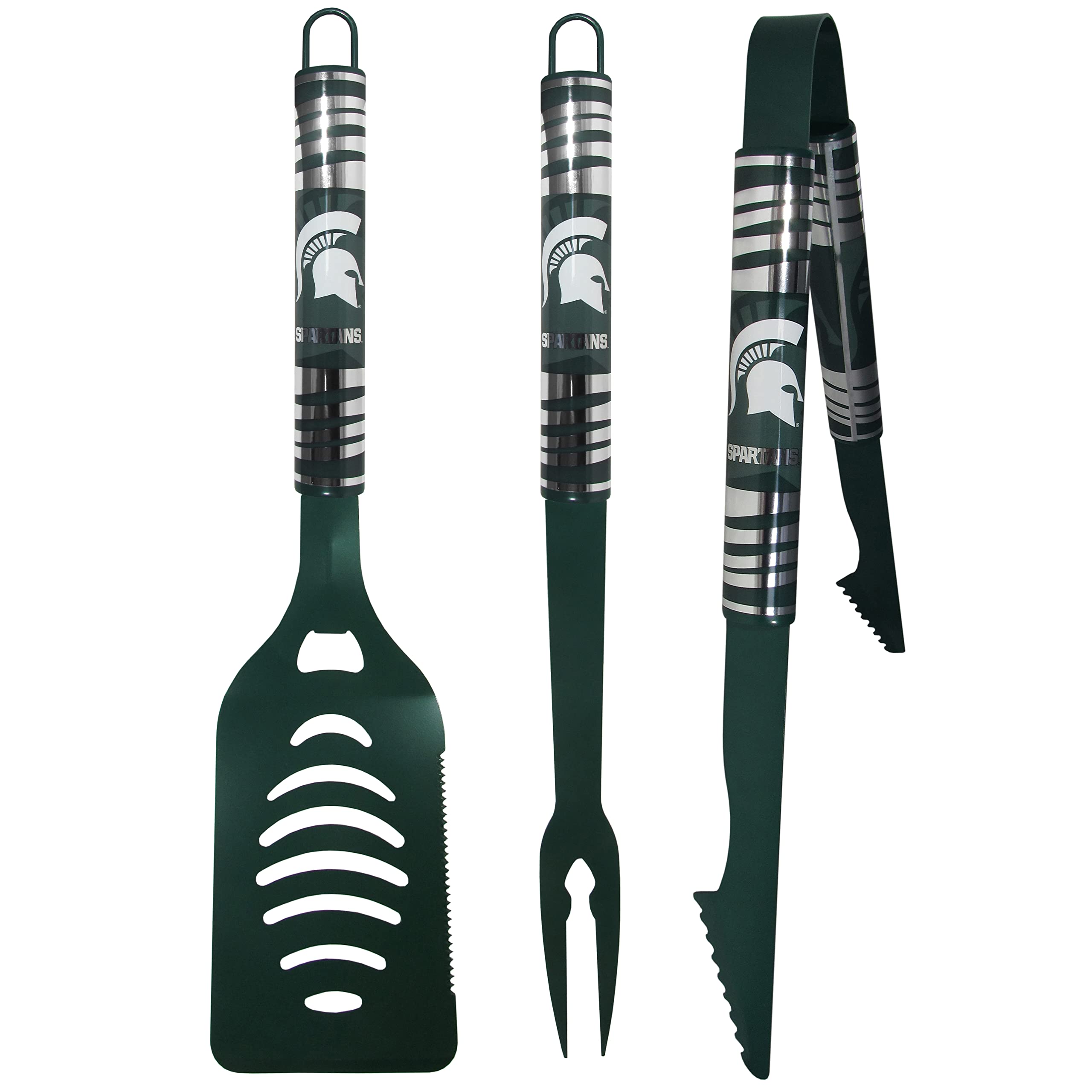 Siskiyou Sports NCAA Michigan State Spartans 3 pc Color BBQ Tool Set, Team Colors, One Size