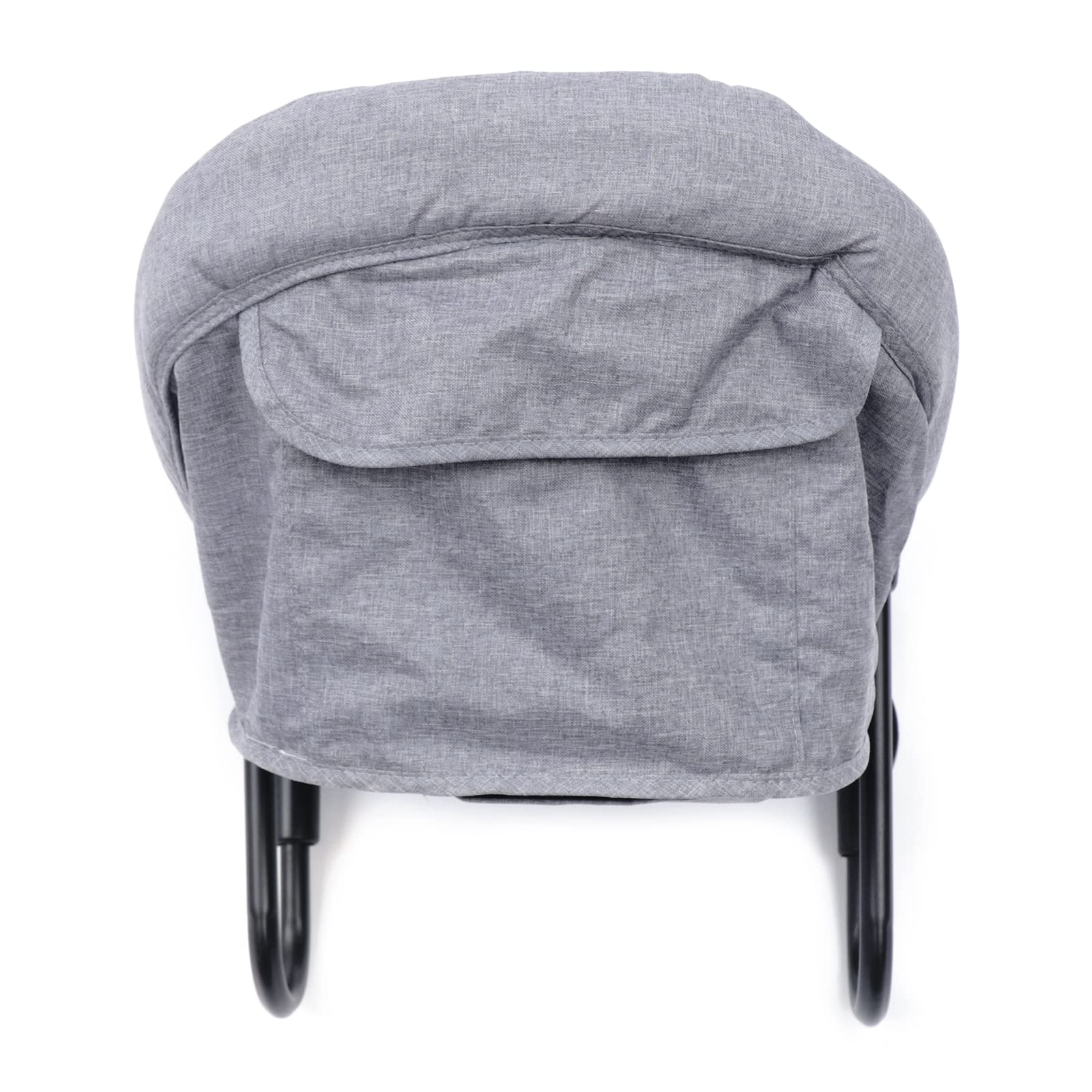 asiento mesa bebé suplemento plegable con pinzas antideslizantes y bolsillo, silla de seguridad para bebé cómodo (gris)