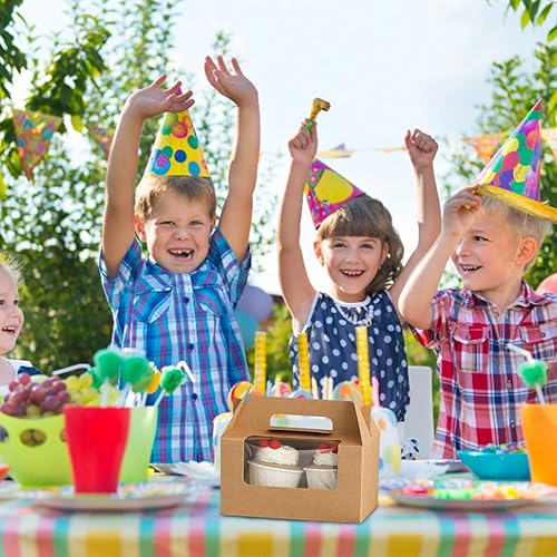 Miniatura 3 de 20 cajas para cupcakes, 2 soportes para cupcakes, recipientes para magdalenas, recipientes de pastelería, cajas de dulces con ventana y asa para