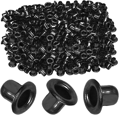 Miniatura 39 de Litoexpe Ojales de 1/8 de pulgada (3mm) de diámetro interior, kit de 200 piezas de ojales de metal con respaldo automático para agujeros para Latón