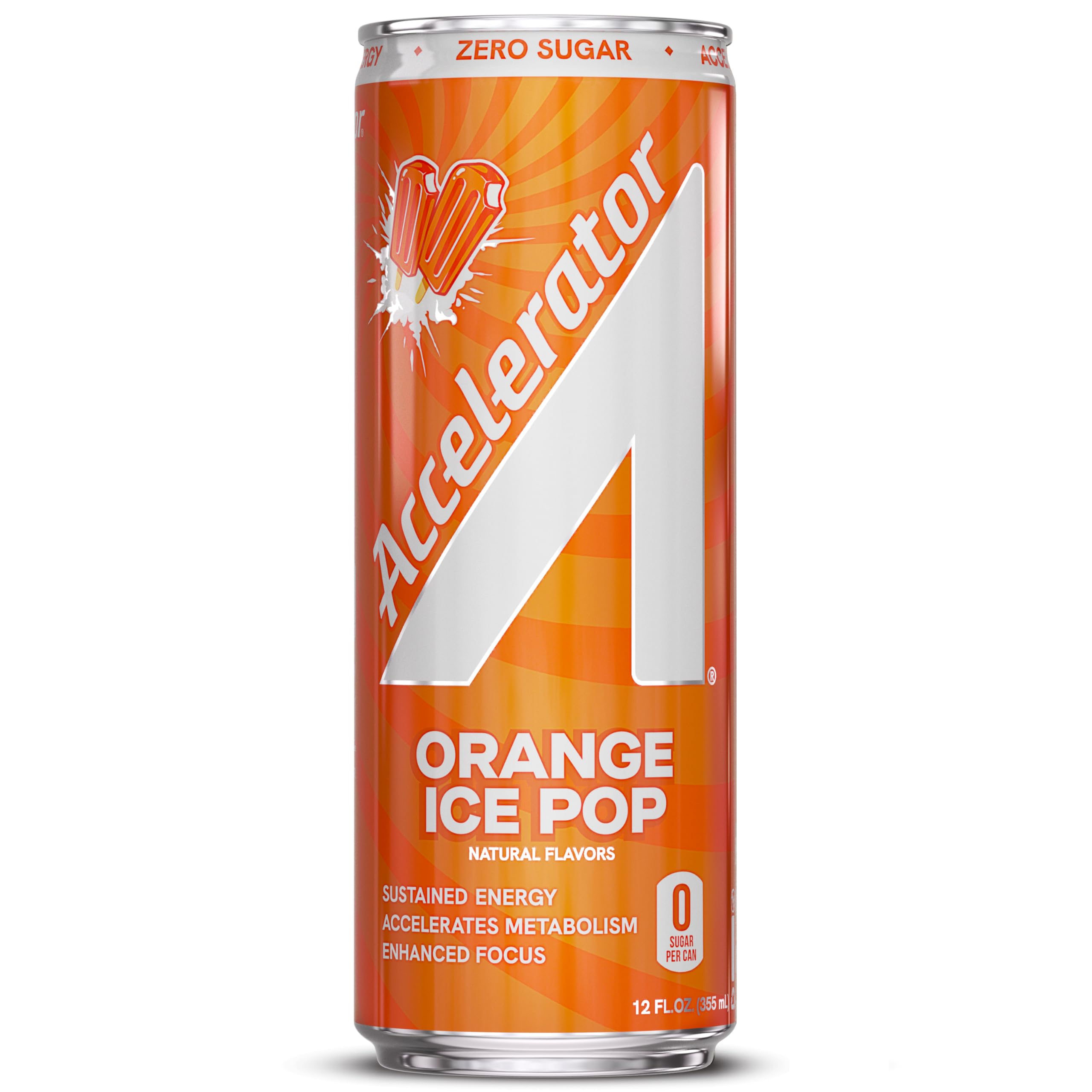 Amazon.com : Accelerator Energy Drink, Orange Ice Pop 12oz can (12