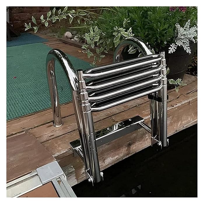 Buy Folding Telescoping Ladders for Inground Pools, 4Step Boat Ladder