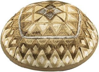 EMANUEL Yair Kippah for Men and Women Embroidered Silk Yarmulke Square Textured