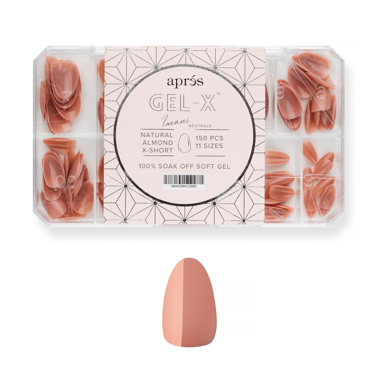 Amazon.com: Apres Neutrals Gel-X Imani Box Of Nail Tips, 11 Sizes