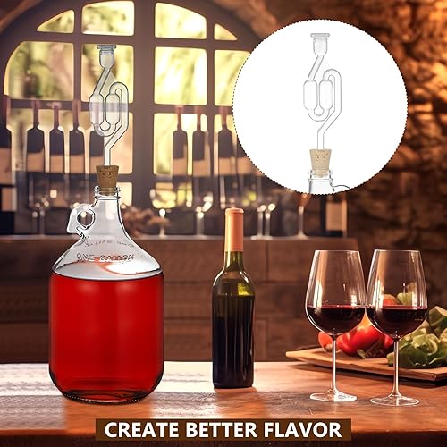 Miniatura 4 de 3 corchos de fermentación perforados para la mayoría de corchos cónicos de vidrio de 1, 3, 5, 6 galones, tapones de madera con esclusa de aire para