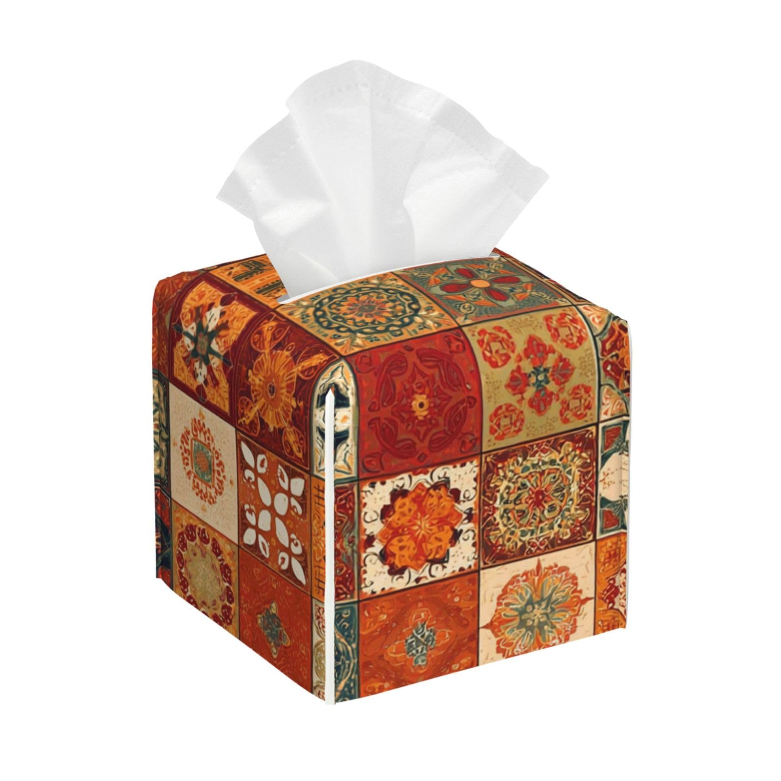 Group of Moroccan Geometric Tissue Box Cover Square Cube Boxes