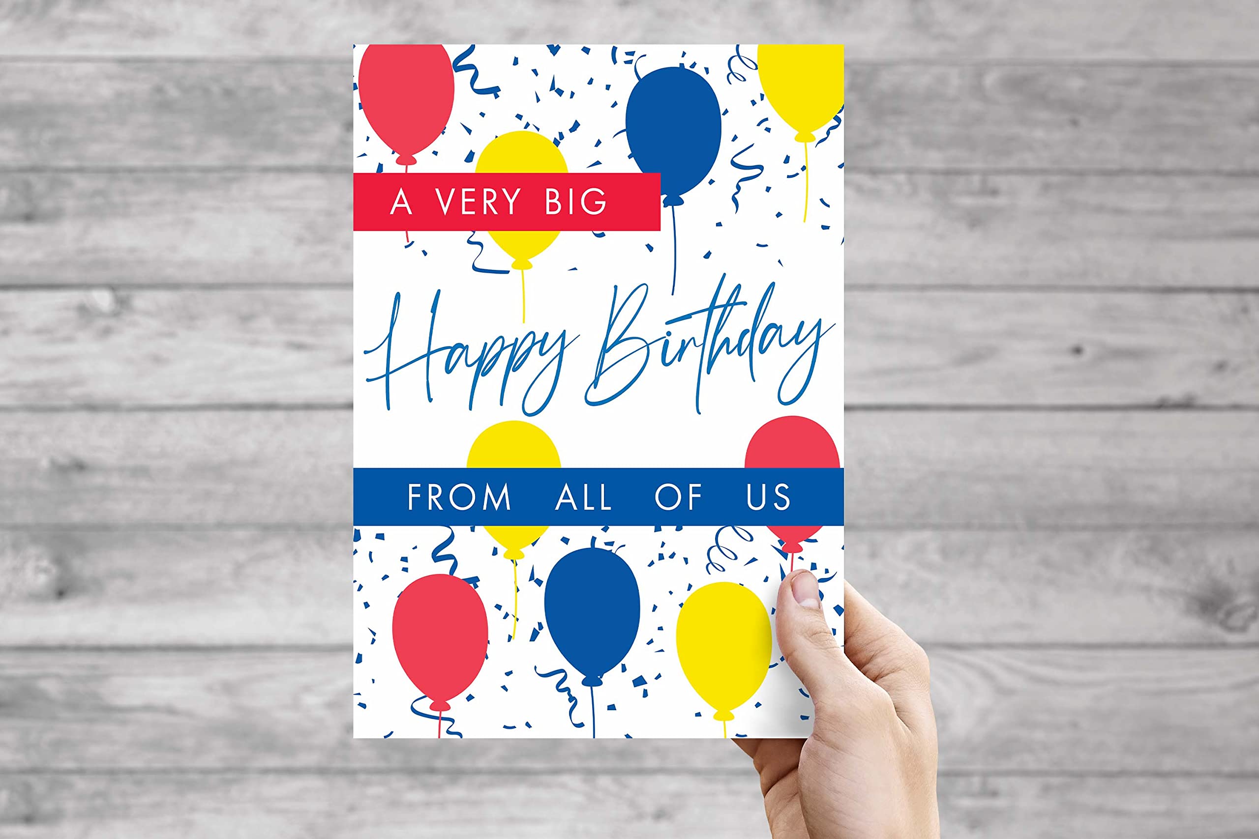 JBH Creations RIESIGE Geburtstagskarte Mit Luftballons – 22,9 X 30,5 Cm, Rot/gelb, Mit Umschlag