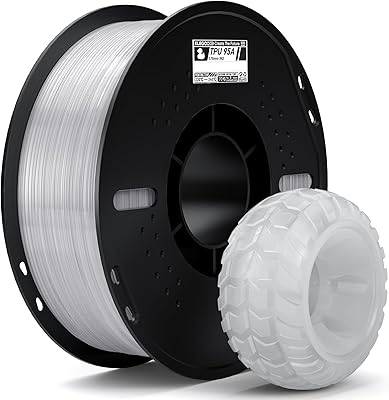 15 – ELEGOO TPU Filament 1.75mm Translucent 1KG, 95A Flexible Soft 3D Printing 1KG Spool(2.2lbs) Fits for Most FDM 3D Printers