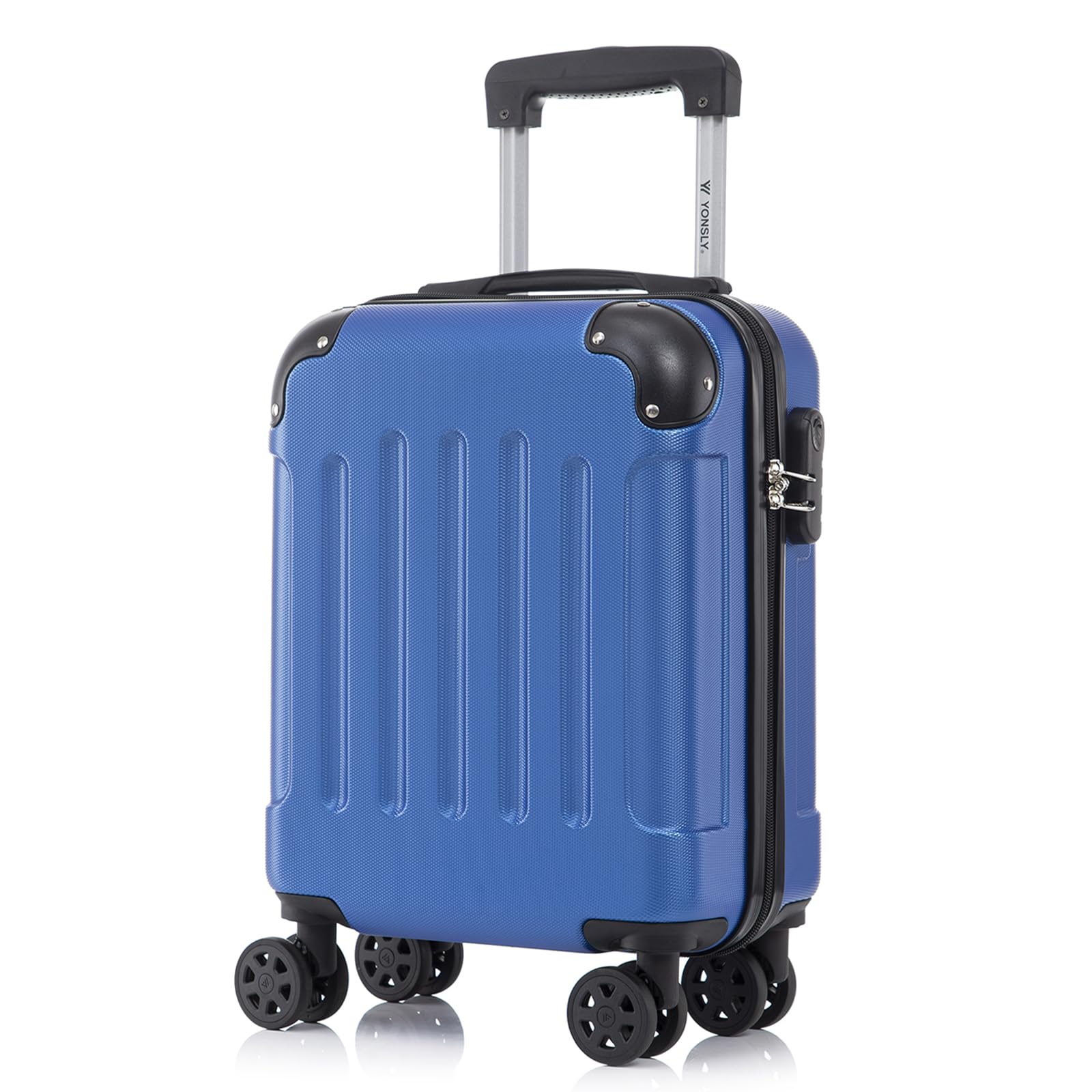 yonsly Koffer Suitcase, Trolley Reisekoffer, Rollkoffer Handgepäck mit 4 Rollen 360°, ABS Hartschalen, Sicherheitsschloss, Weicher Gummigriff, 210D-Futter