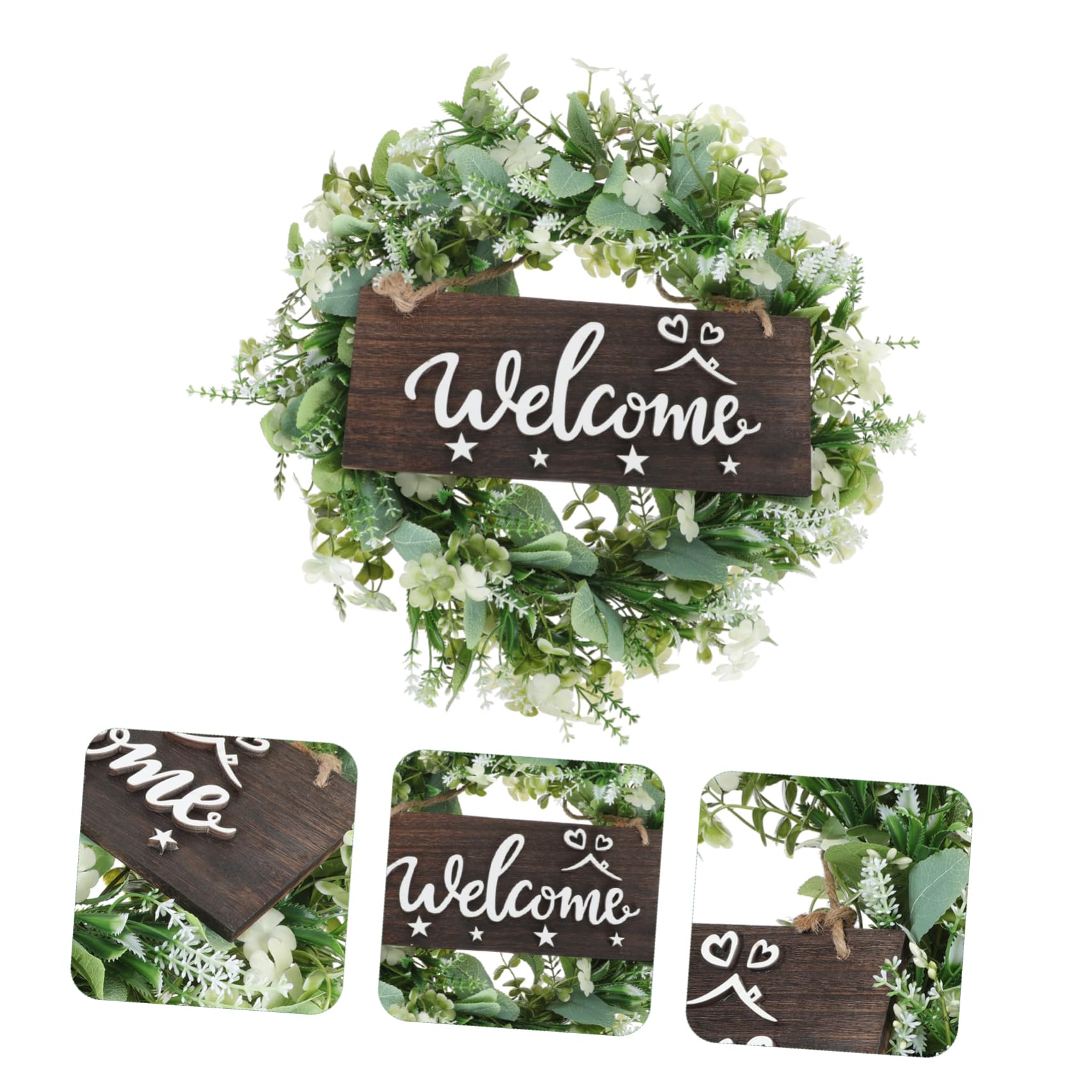 TOPBATHY 2 Piezas Guirnalda Artificial Coronas Decoración De La Puerta De Puerta De Primavera Verano Guirnalda De Eucalipto Muro Decoración De Otoño Aire El Plastico Green
