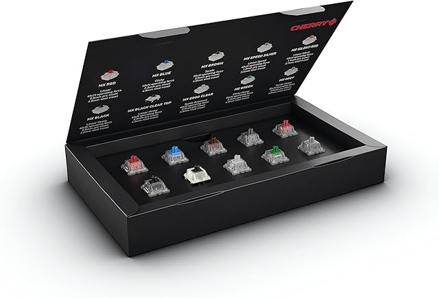 CHERRY MX EXPERIENCE BOX, zestaw 10 mechanicznych przełączników klawiaturowych, do DIY, hot swap lub klawiatury do gier, do wypróbowania i poznania, jakość Made in Germany