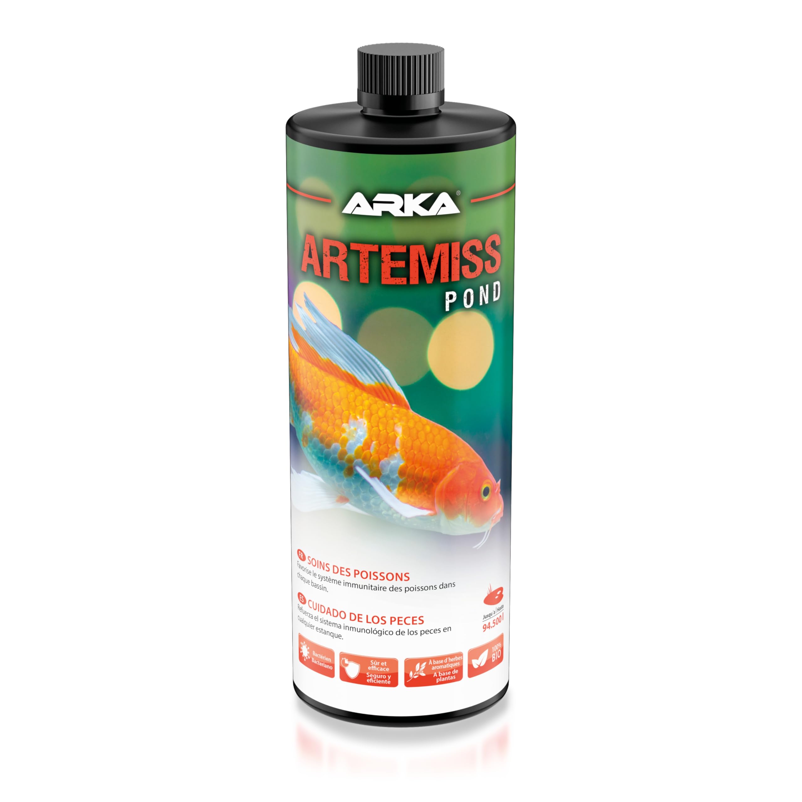 Soin pour Poissons de Bassin 946 ML - Artemiss Immunité et Vitalité | booster aux herbes, favorise bien-être, immunité et vitalité, réduit le stress, poissons, bassin de jardin, bassin à koïs