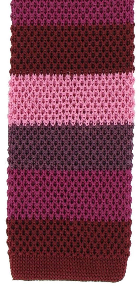 Michelsons Of London Men's Red Striped Skinny Silk Knitted Tie
