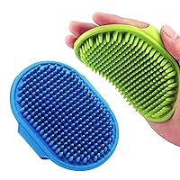 Vista 1 de Cepillo de aseo para perros, cepillo de baño para champú para mascotas, peine de goma calmante con mango de anillo ajustable para perros y gatos