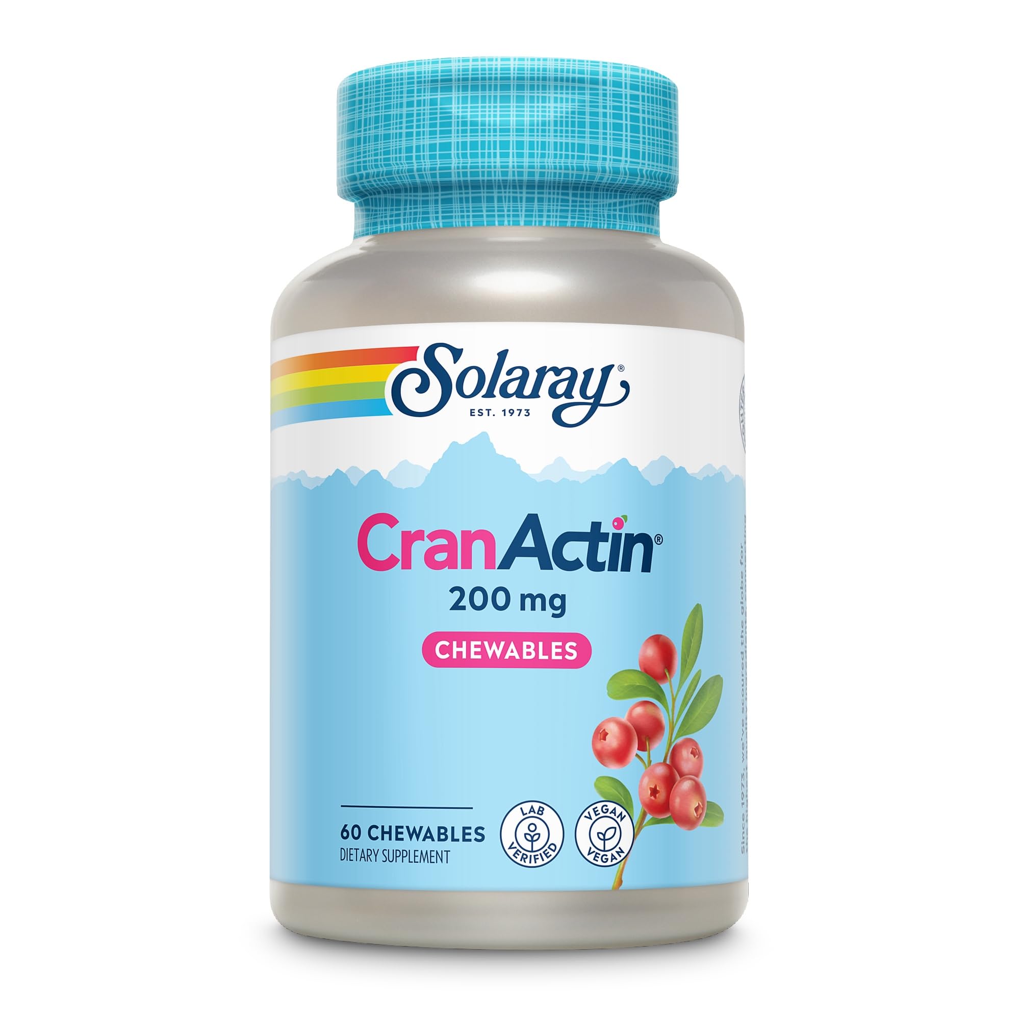 SOLARAY Cranactin 200 mg Chewable Tablets, 60 Count