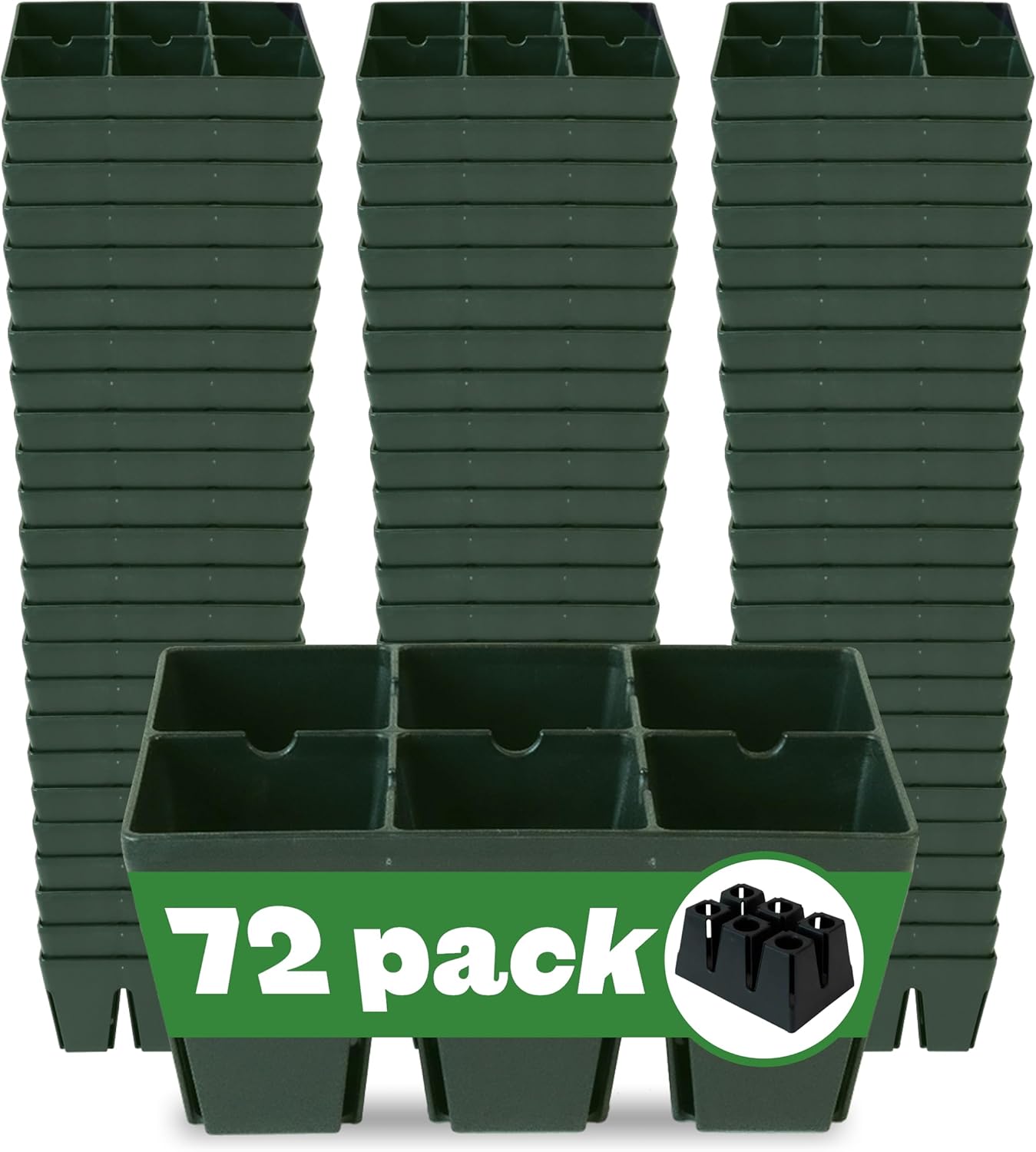 Epic Gardening 72 Pack Sage Green Seed Starter Trays