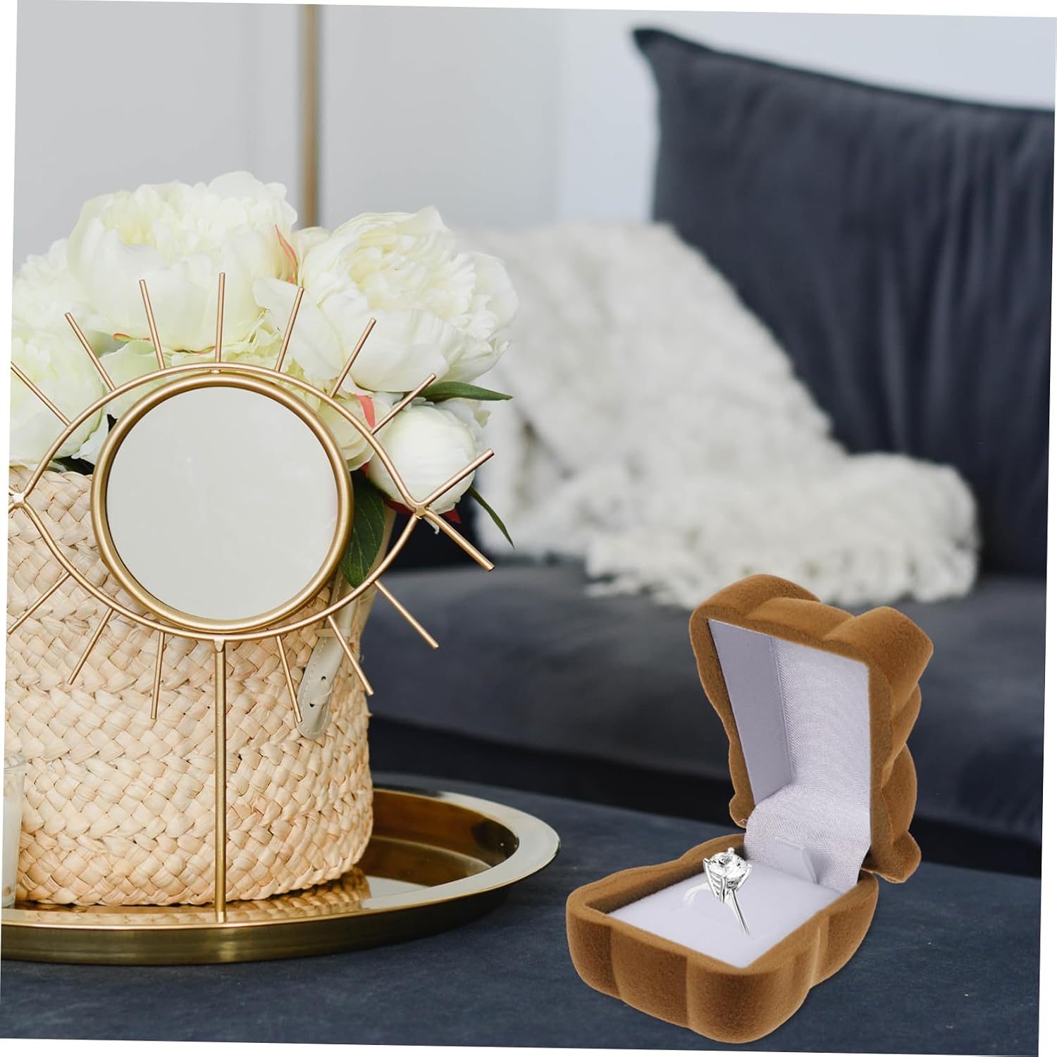 Didiseaon Creative Bear Shape Ring Box Jewelry Case for Engagement Wedding Proposal Valentines Day Gift Storage Container Practical Design image 5