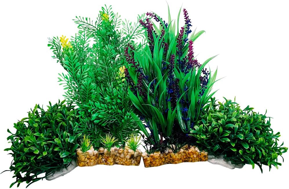 Otterly Pets Fish Tank Aquarium Decorations Premium Large Artificial Plastic Plants Accessories Decoration Plant Decor Betta and Other Decor Peseras para Peses Peceras y Acuarios 4 Pack