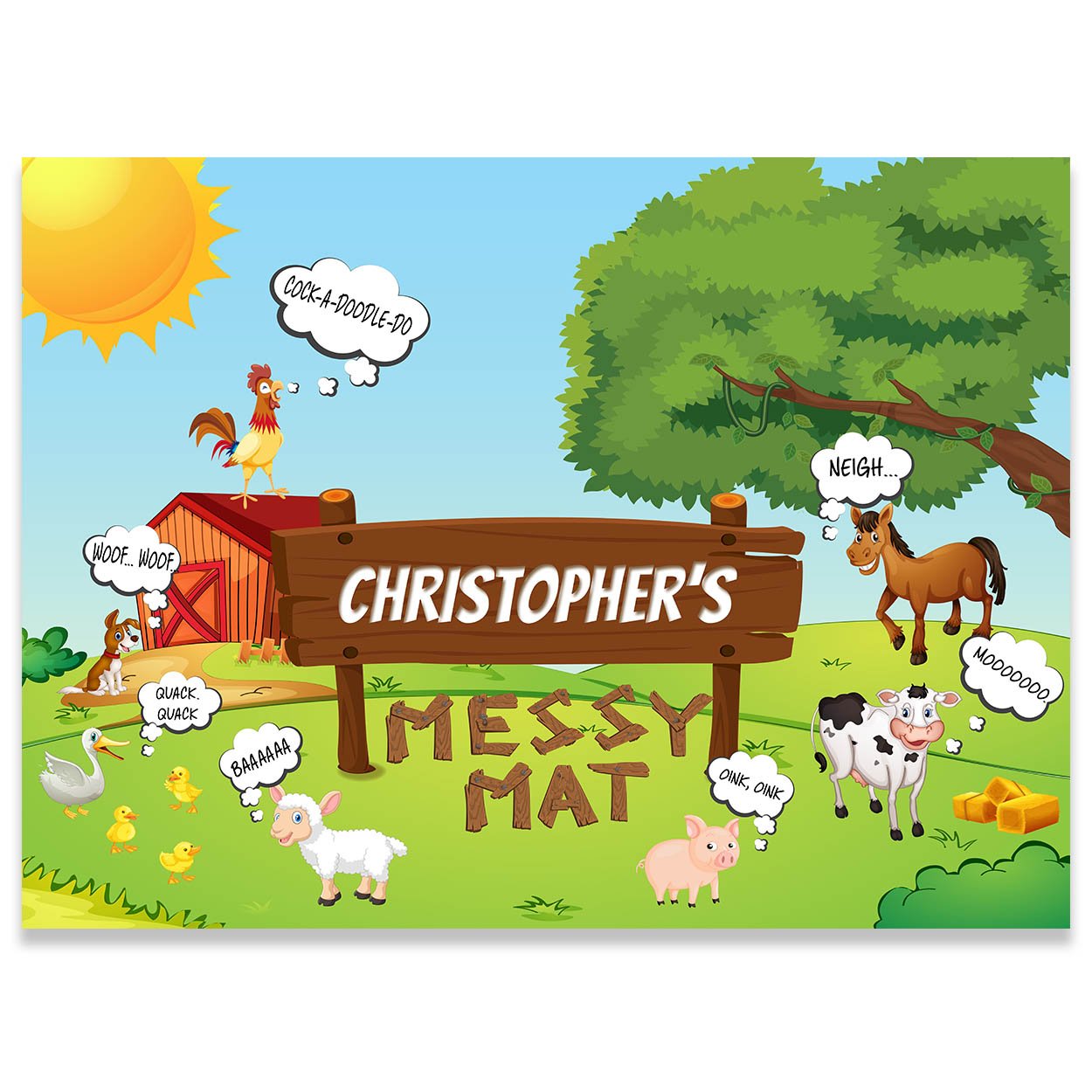 Paper Themes Girls Farm Animals Play Mat For Kids - Messy Paint Sheet, Playdough, Arts And Crafts Splash Mat (, Xl 150 X 110 Cm)