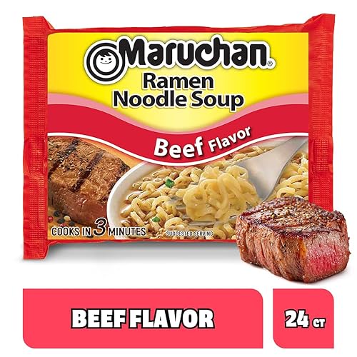 Miniatura 3 de Maruchan Ramen Fideos instantáneos sabor a carne de res, comidas listas para comer, 3 oz, 24