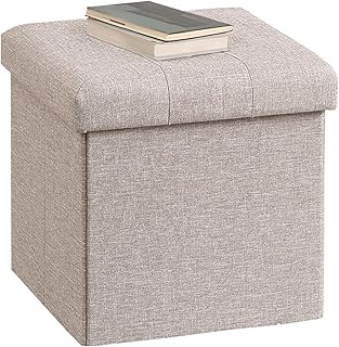 不二貿易 収納スツール 収納ボックス 幅31×奥行31×高さ30.5cm ライトグレー オットマン 耐荷重80kg 折りたたみ ボックススツール ハント 85991