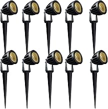Nortek Hydra 5W Warm White LED Garden Lights | Adjustable Spike Lights for Garden Decor | Rustproof Aluminum Die-Cast Body | IP65 Rated LED Garden Lights for Pathways, Terraces, and Walls Pack of 10