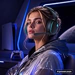 AOC 2.4GHz Wireless Gaming Headset for PS5, PS4 Fortnite & Call of Duty/FPS Gamers, PC, Switch, Bluetooth 6.0 Gaming Headphones with Noise Canceling Mic, 7.1 Virtual Surround, 45Hr Battery - Black