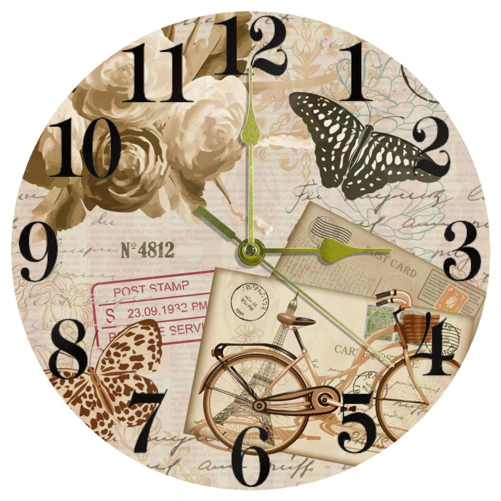 Horloge murale ronde pour maison et bureau ambiance rétro chic