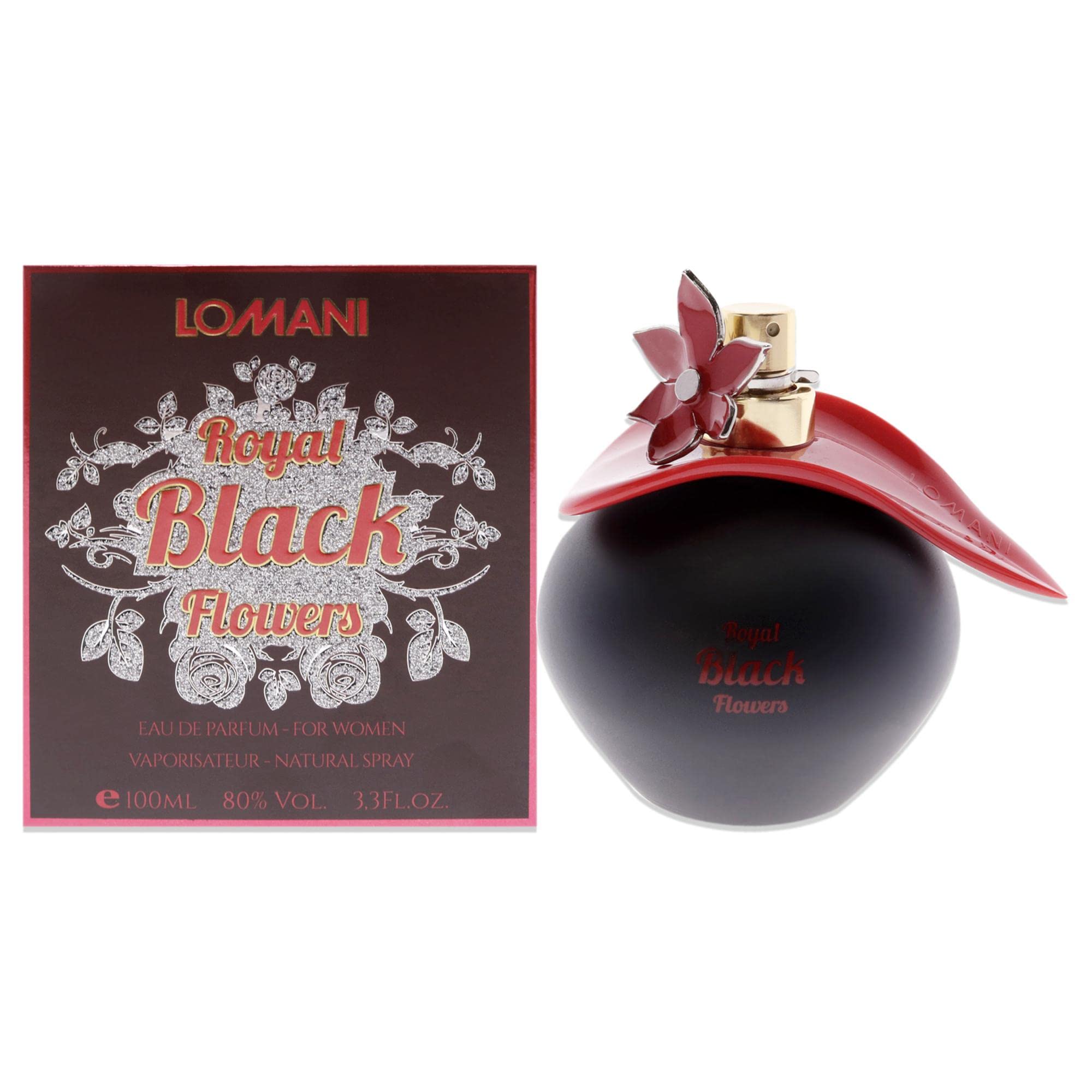 LomaniRoyal Black Flowers Women EDP Spray 3.3 oz