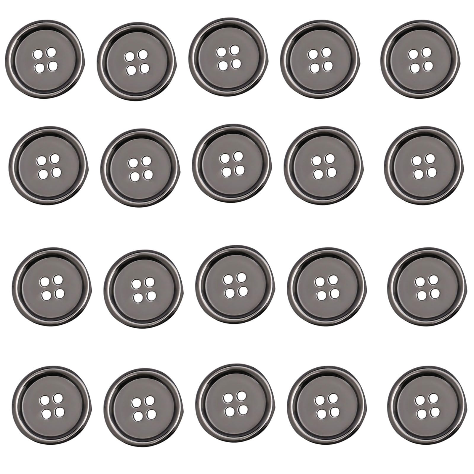Four Eye Button Fine Edges Detail Metal Alloy for Professional Sewing and Crafting Four Eye Button