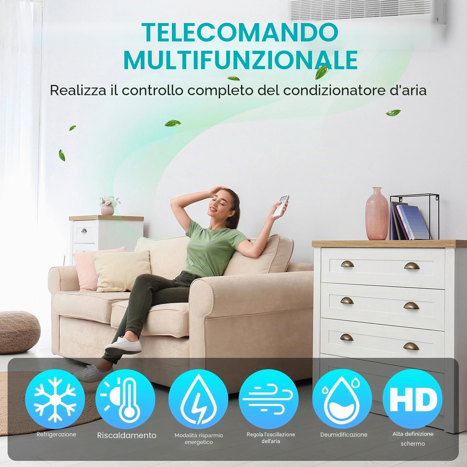 Telecomando Universale per Climatizzatori K-1028e Compatibile LCD 1000 in 1