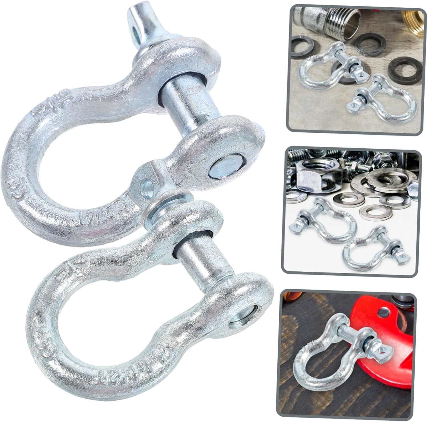 2Pcs Heavy Duty D Ring Shackles Anchor Shackles for Towing and Traction Durable Metal D Shackles for Rigging and Material Handling